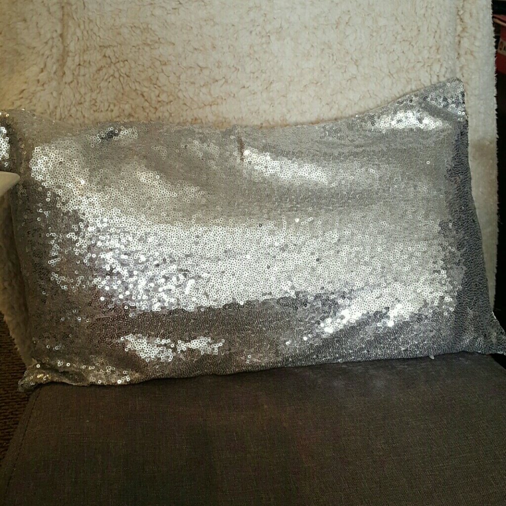 Silver Sequined pillow